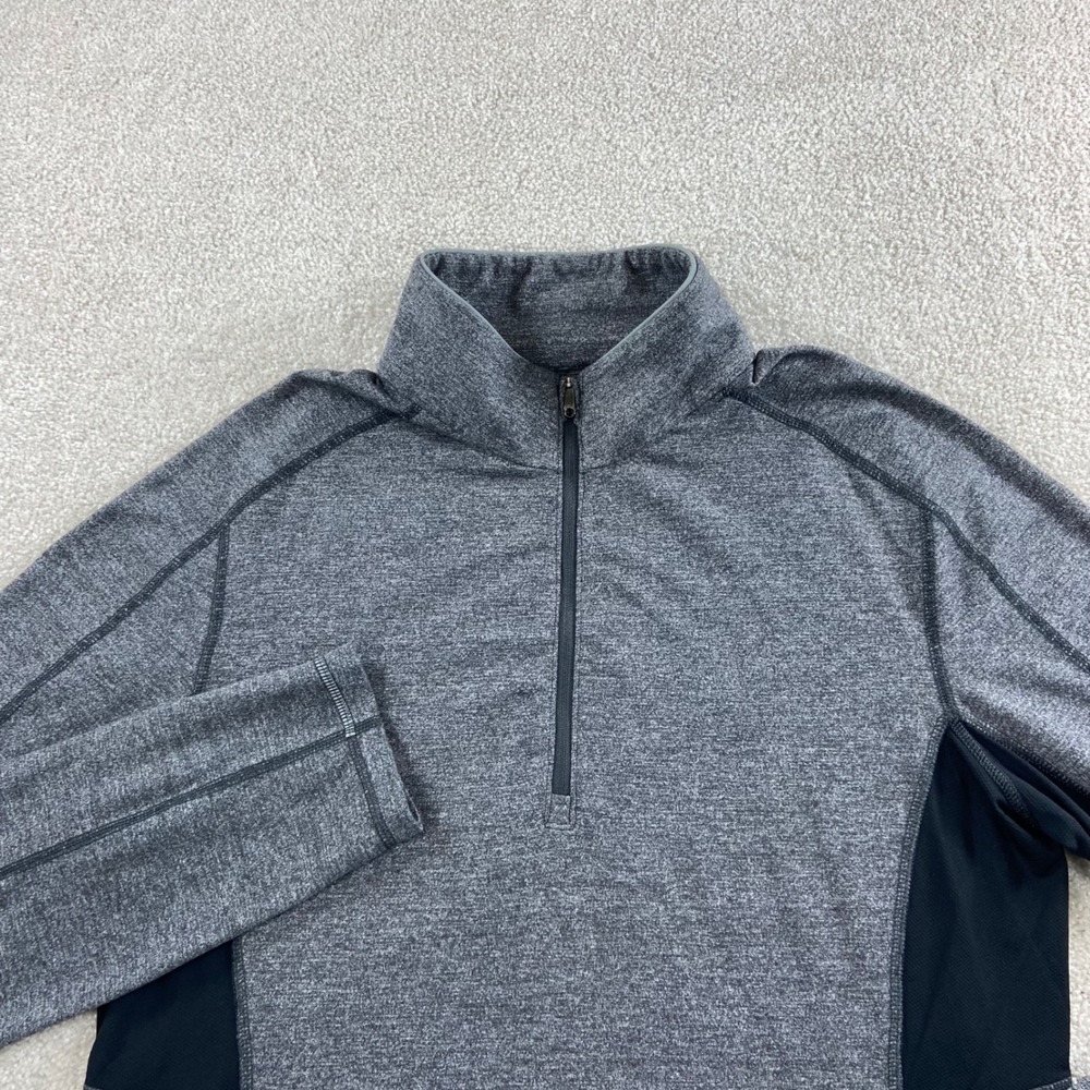 Lululemon Quarter Zip Pullover Mens L Gray Heathered Mesh Vent Activewear